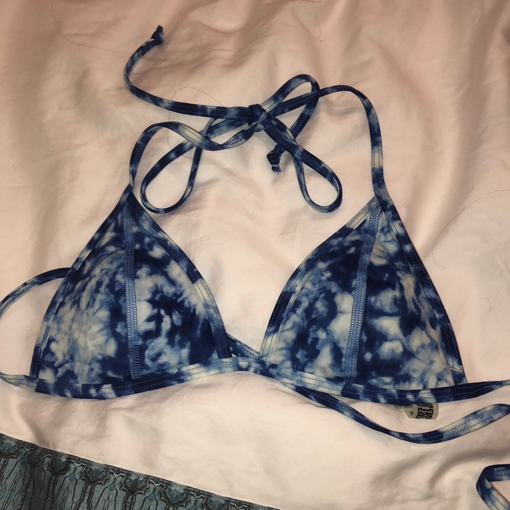tie dye triangle bikini top